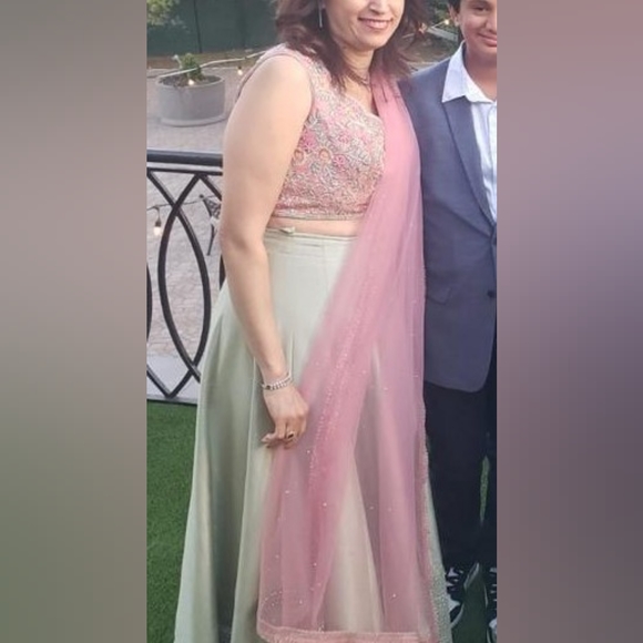 Embroidered lehenga in pink and green, size M/L🩷 💚 - Picture 2 of 4